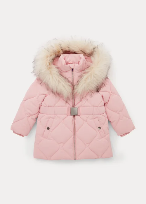 Girls Pink Faux Fur Coat (4-13yrs) - 4 Yrs Image 1