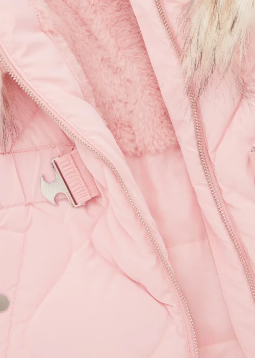 Girls Pink Faux Fur Coat (4-13yrs) - 4 Yrs Image 2