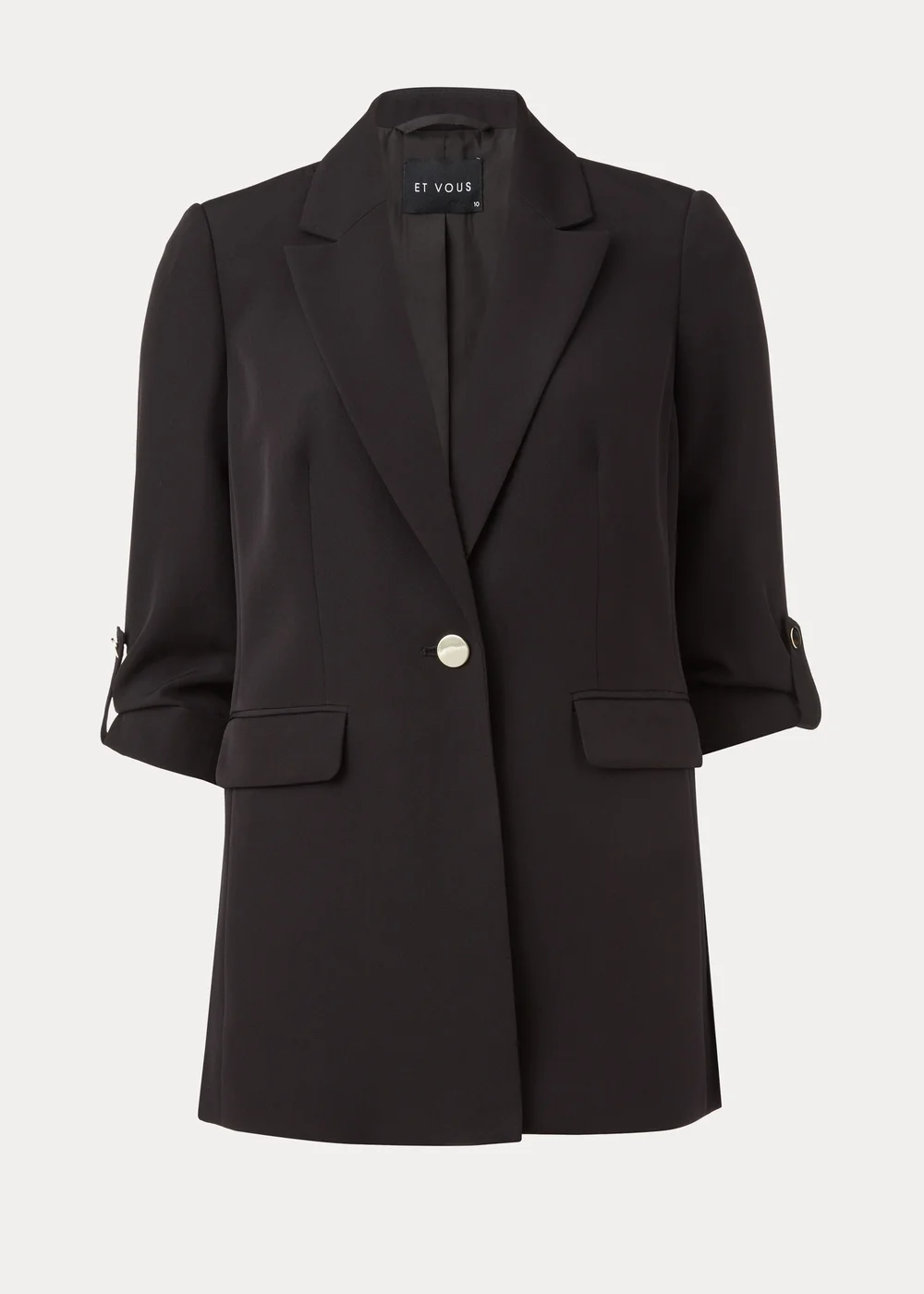 Et Vous Black Crepe Blazer - 8 Image 5
