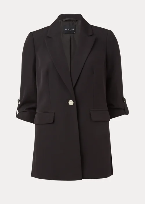 Et Vous Black Crepe Blazer - 8 Image 5