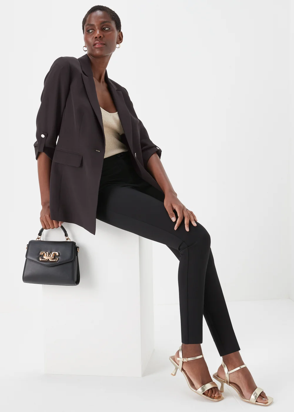 Et Vous Black Crepe Blazer - 8 Image 4