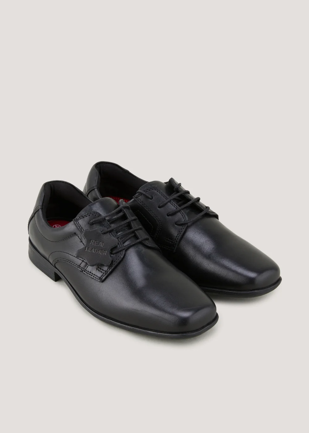 Boys Black Real Leather Formal School Shoes (Older 1-6) - Size 1 Image 1