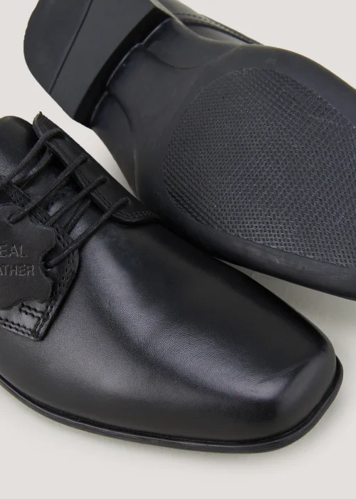 Boys Black Real Leather Formal School Shoes (Older 1-6) - Size 1 Image 2