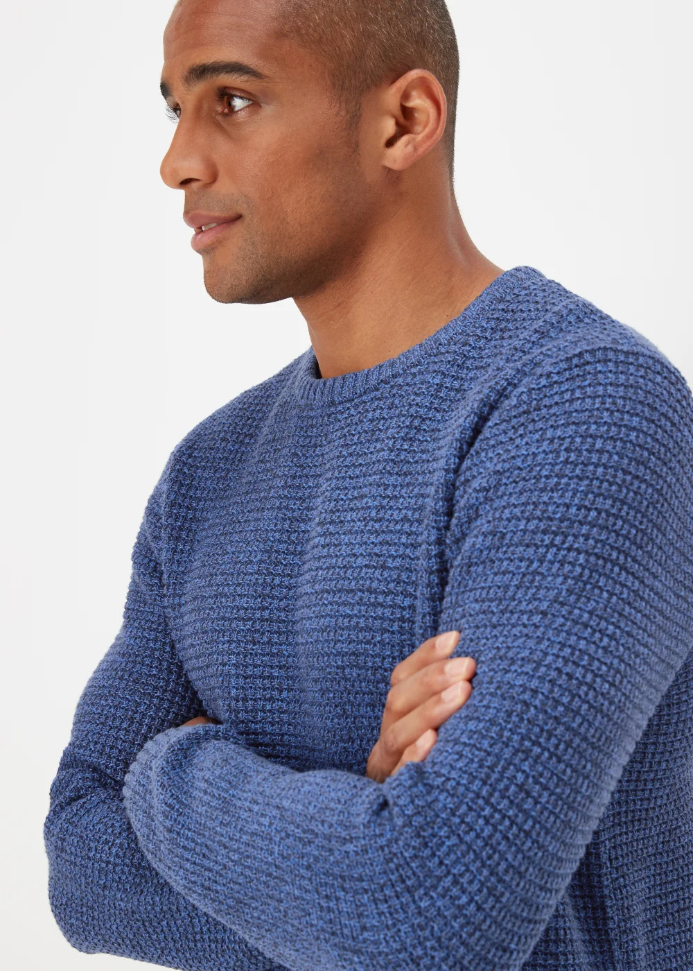 Cobalt Blue Knitted Sweatshirt - Small Image 3
