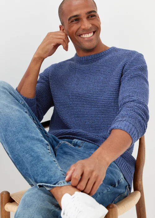 Cobalt Blue Knitted Sweatshirt - Small Image 4