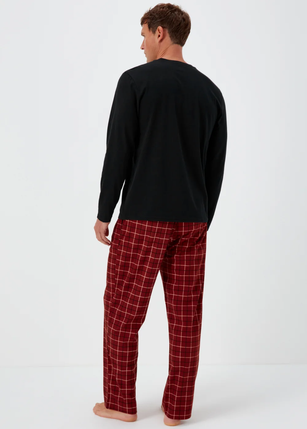 Burgundy Caffeine Print Long Pyjama Set - Extra small Image 2