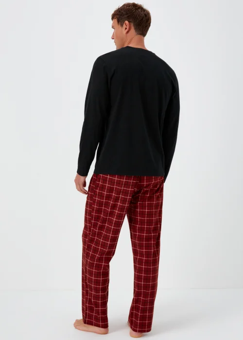 Burgundy Caffeine Print Long Pyjama Set - Extra small Image 2
