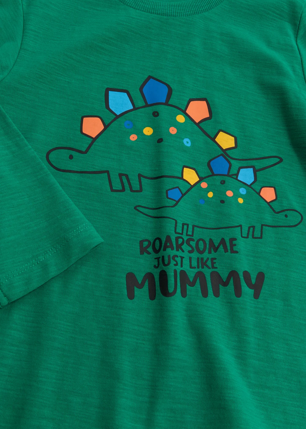 Boys Green Mummy Dinosaur T-Shirt (9mths-6yrs) - 9-12 months Image 2