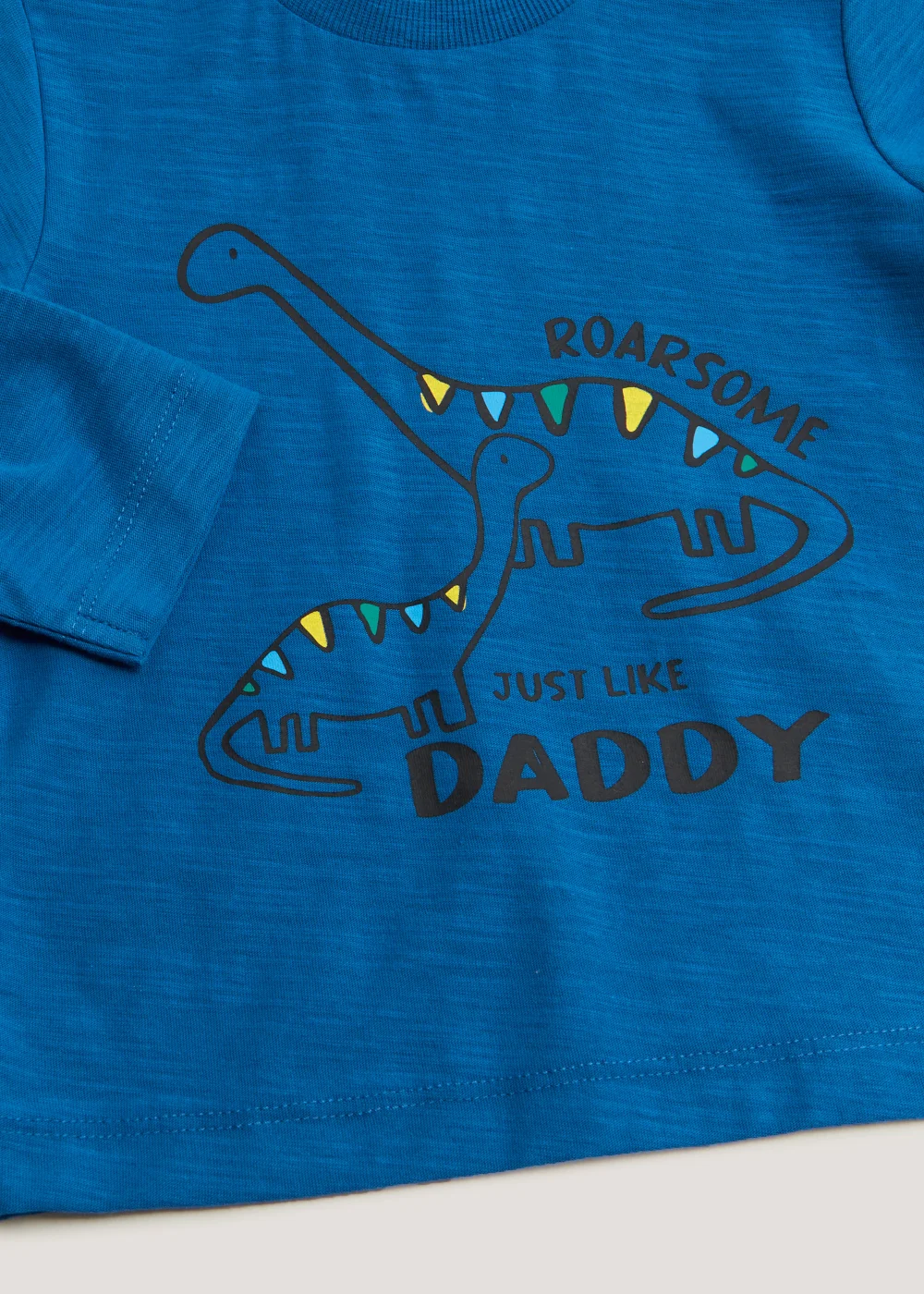 Boys Blue Daddy Dinosaur T-Shirt (9mths-6yrs) - Age 9 - 12 Months Image 2