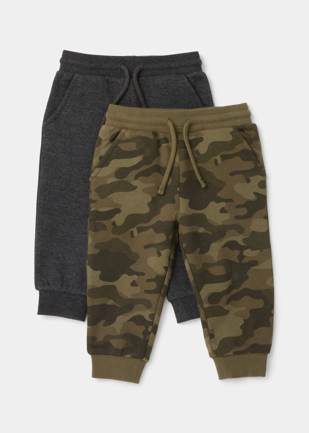 Boys 2 Pack Plain & Camo Joggers (9mths-6yrs) - Age 9 - 12 Months Image 1