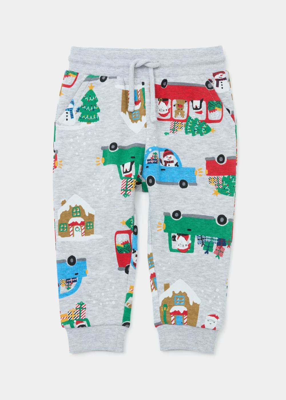 Kids Grey Marl Christmas Joggers (9mths-6yrs) - Age 9 - 12 Months Image 1