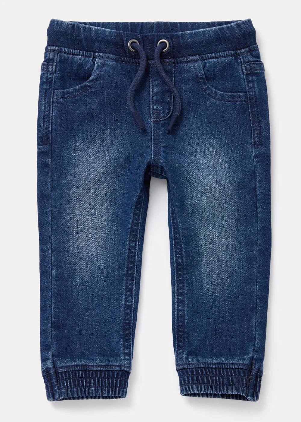 Boys Blue Cuffed Stretch Jeans (9mths-6yrs) - Age 9 - 12 Months Image 1