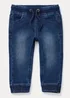 Boys Blue Cuffed Stretch Jeans (9mths-6yrs) - Age 9 - 12 Months Image 1