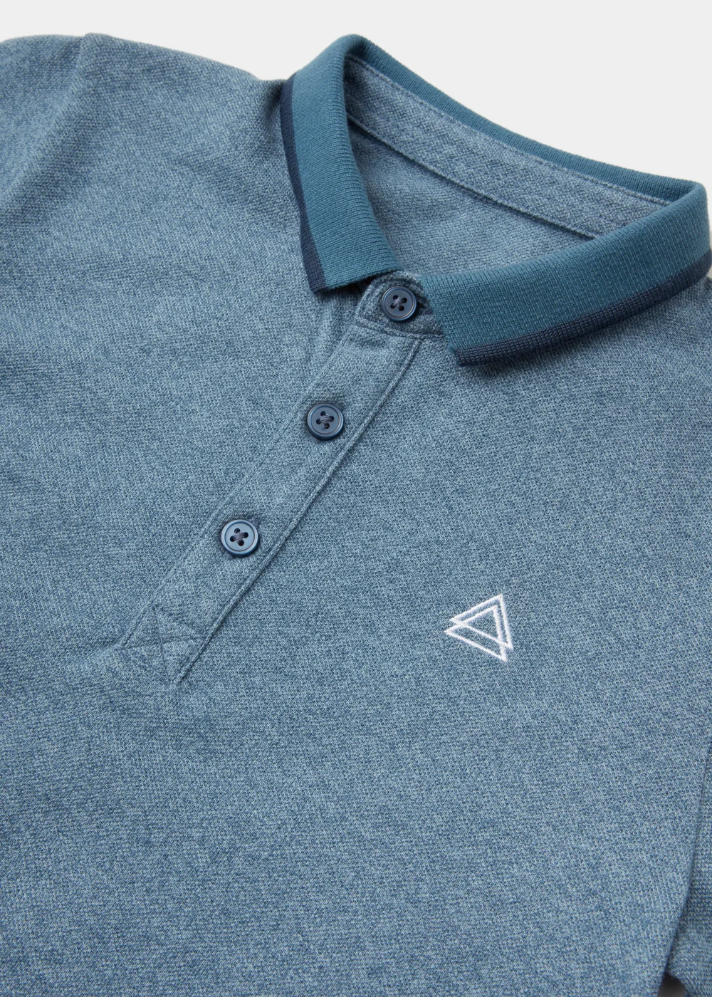 Boys Blue Grindle Long Sleeve Polo Shirt (4-13yrs) - Age 4 Years Image 2