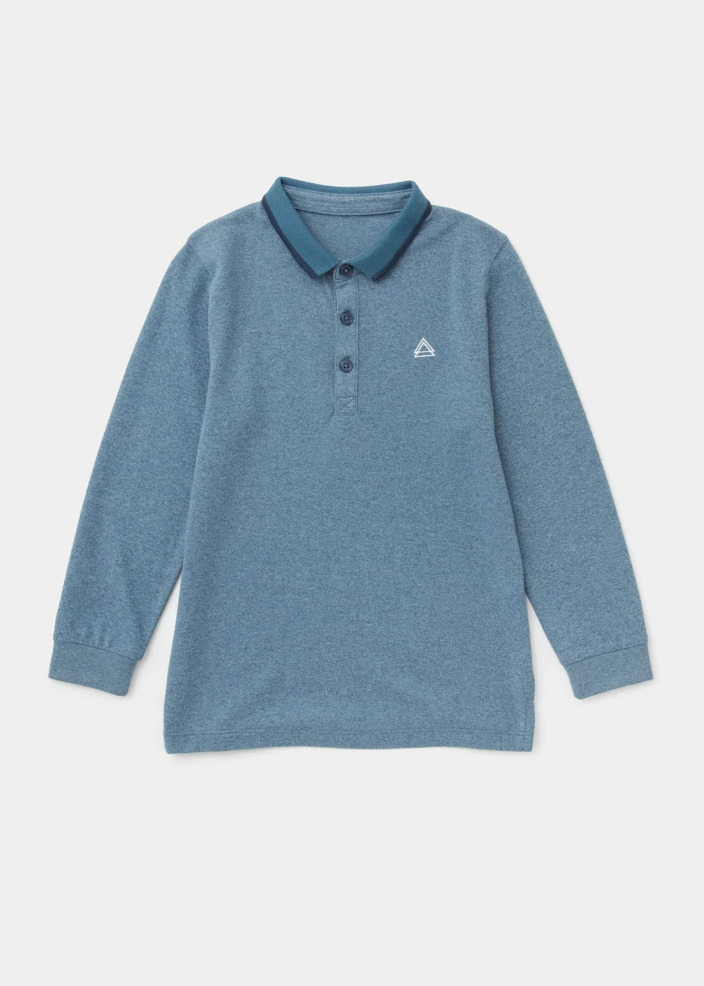 Boys Blue Grindle Long Sleeve Polo Shirt (4-13yrs) - Age 4 Years Image 1