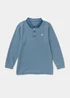 Boys Blue Grindle Long Sleeve Polo Shirt (4-13yrs) - Age 4 Years Image 1
