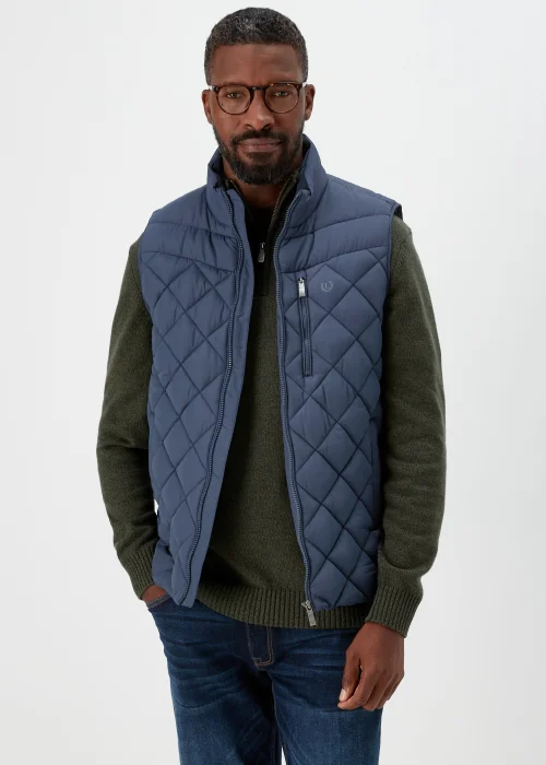 Lincoln Navy Diamond Quilt Gilet - S Image 1