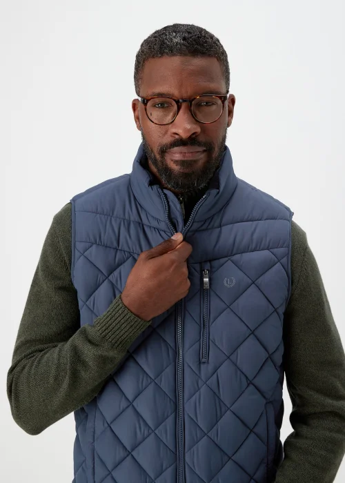Lincoln Navy Diamond Quilt Gilet - S Image 3