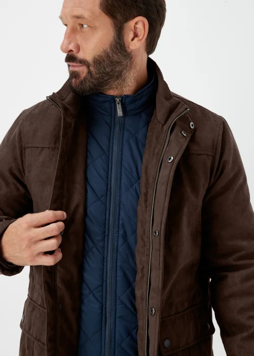 Lincoln Brown Mock Suede Jacket - S Image 3