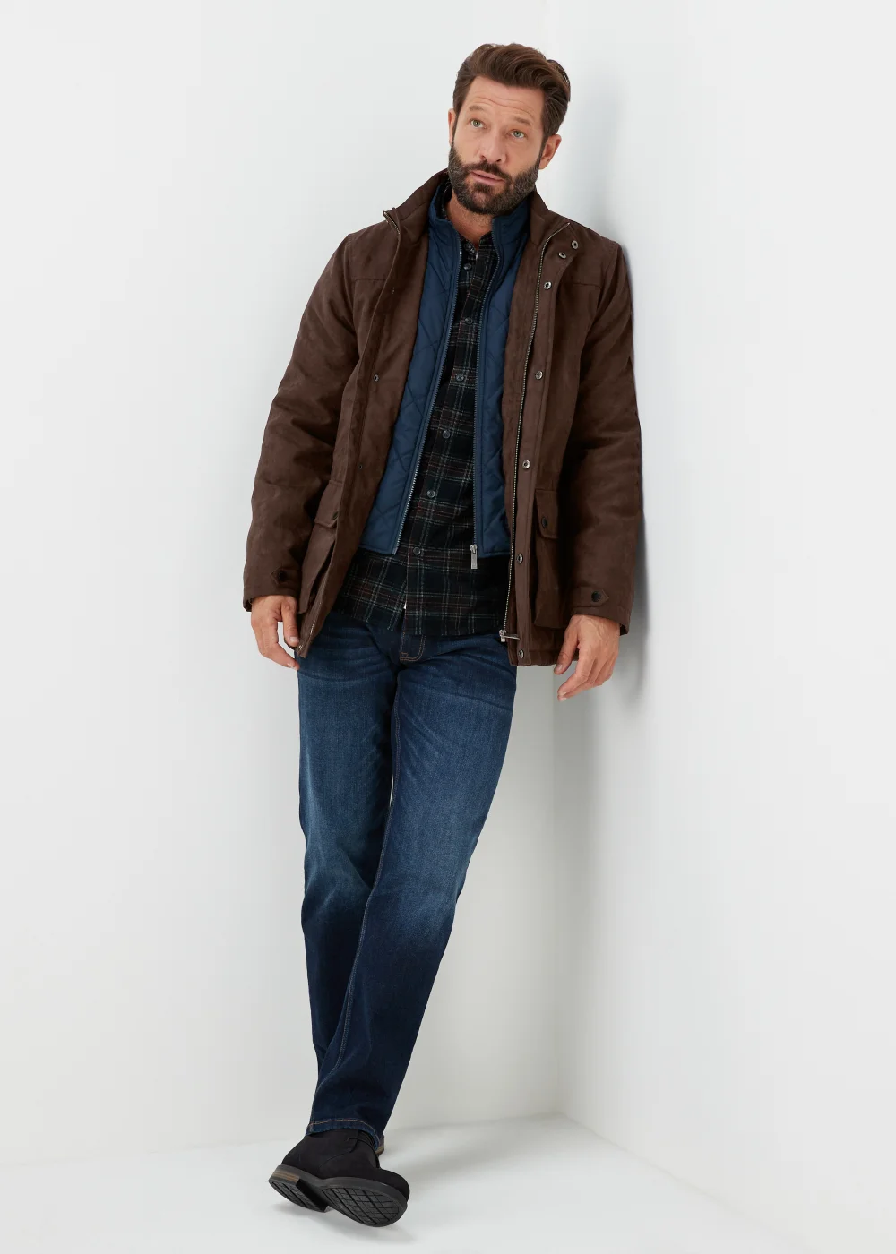 Lincoln Brown Mock Suede Jacket - S Image 4