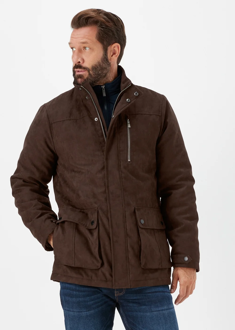 Lincoln Brown Mock Suede Jacket - S Image 1