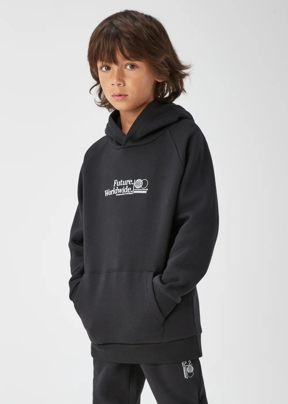 Boys Black Future Worldwide Hoodie (4-13yrs) - 4 Yrs Image 1