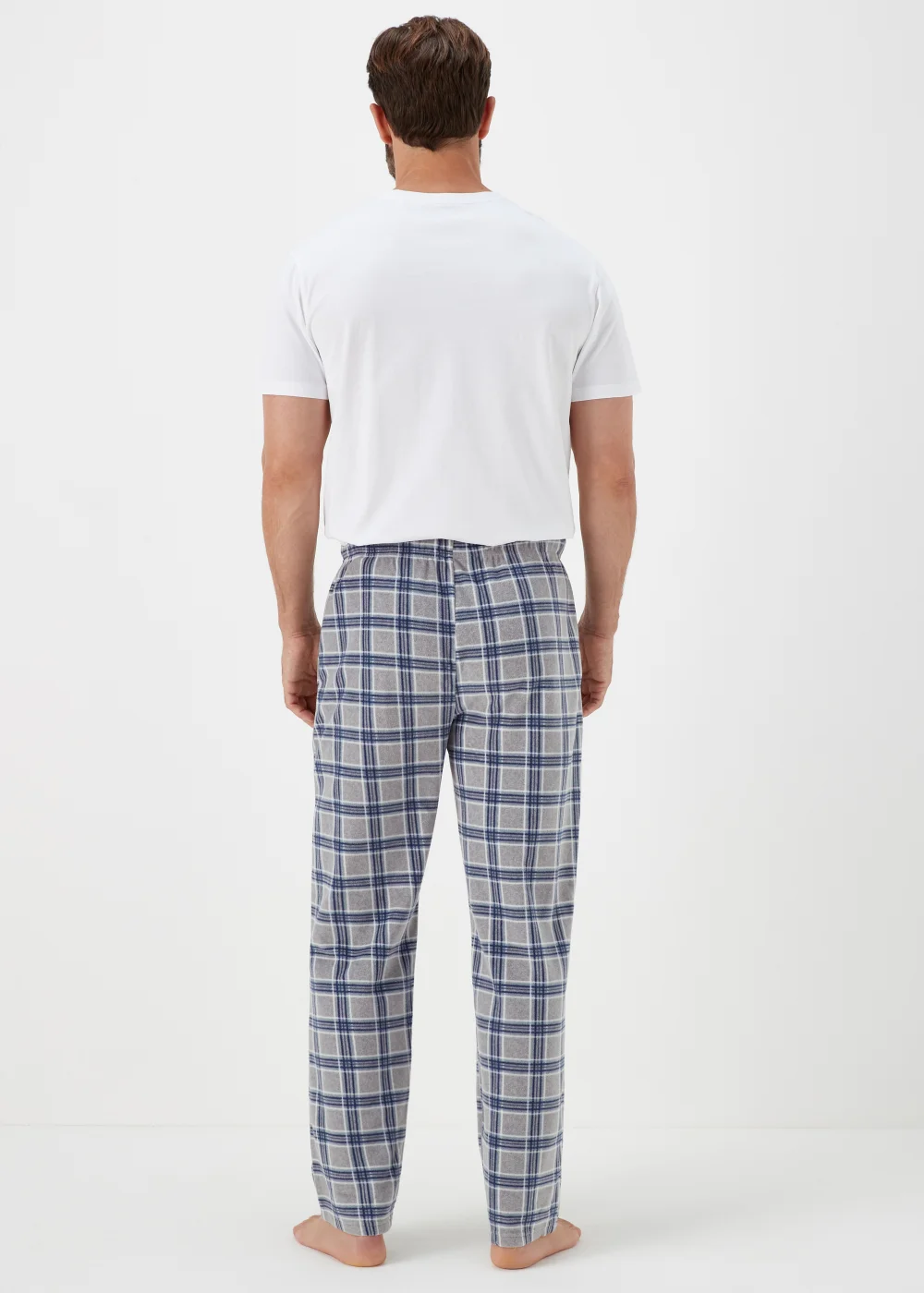 Grey Check Microfleece Pyjama Bottoms - Extra small Image 2