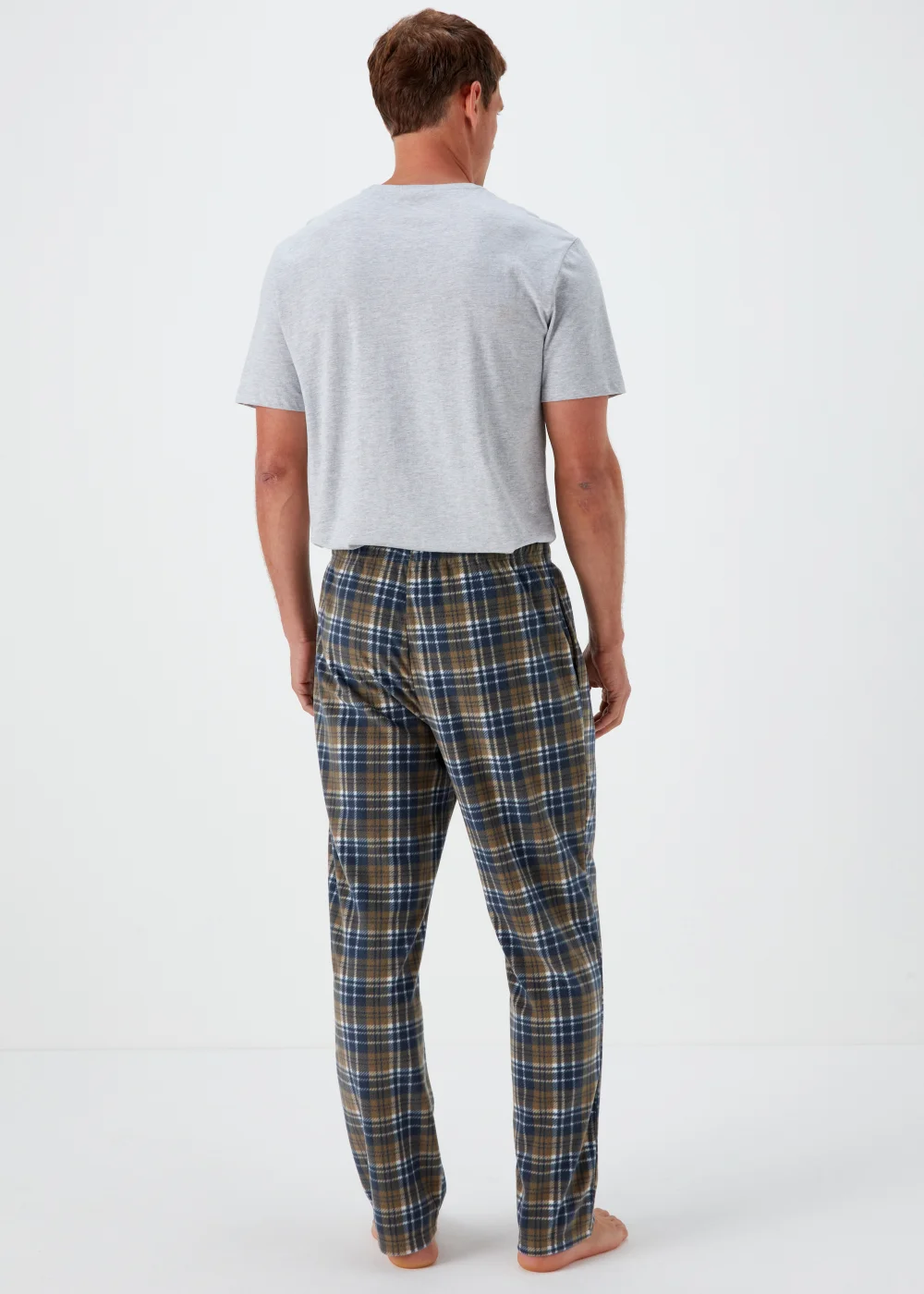 Green Check Microfleece Pyjama Bottoms - Extra small Image 2