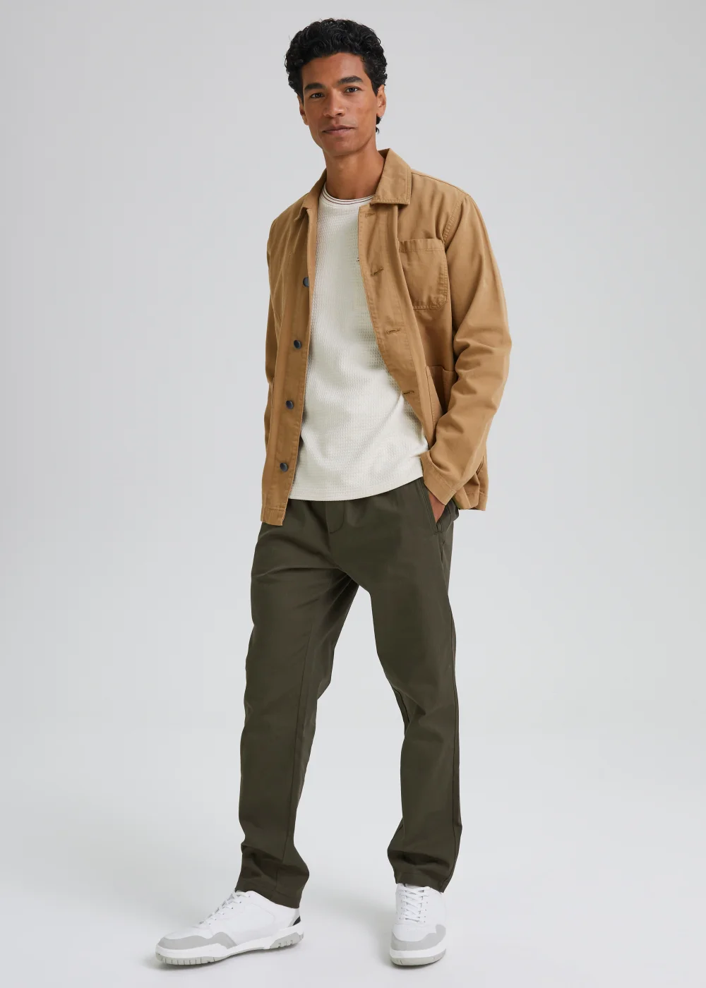 Khaki Textured Trousers - Extra small Image 4