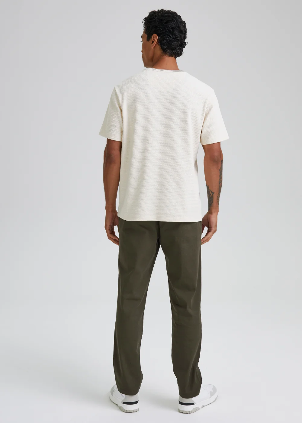 Khaki Textured Trousers - Extra small Image 2