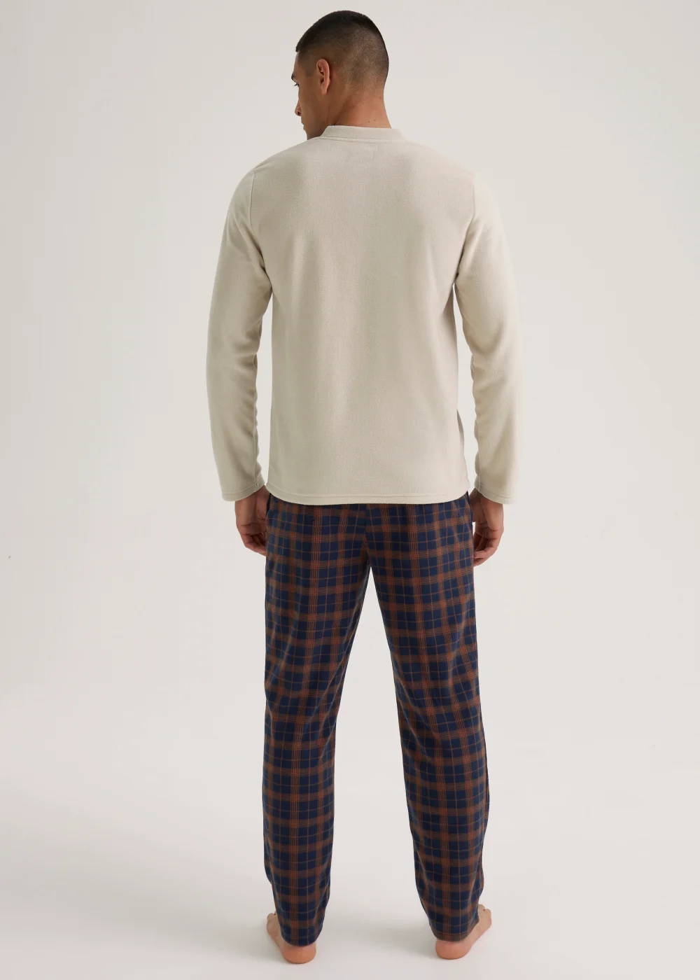 Stone Microfleece Long Sleeve Pyjama Set - Extra small Image 2