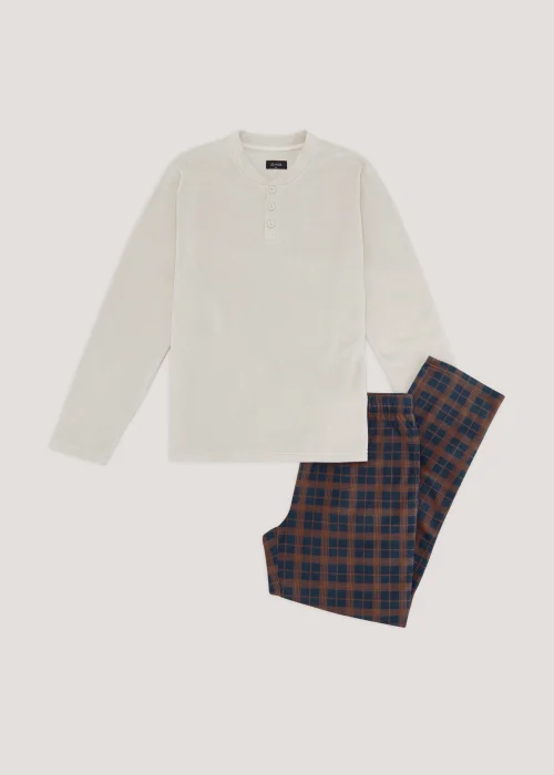 Stone Microfleece Long Sleeve Pyjama Set - Extra small Image 4