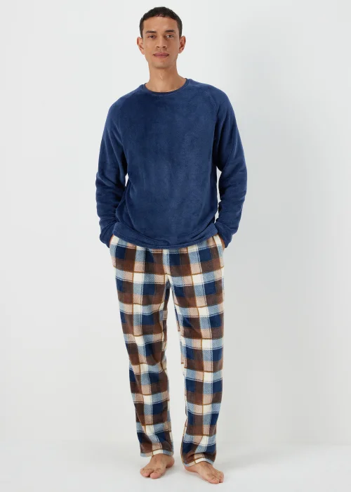 Brown Coral Fleece Pyjama Set - Extra small Image 1