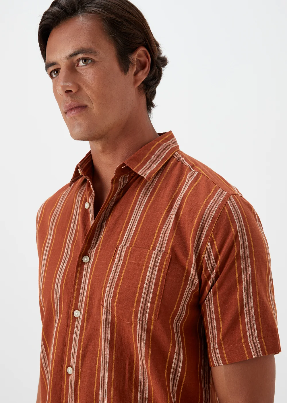 Rust Stripe Short Sleeve Shirt - S Image 3