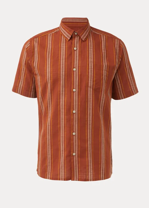 Rust Stripe Short Sleeve Shirt - S Image 5