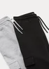 Boys 2 Pack Black & Grey Cargo Joggers (4-13yrs) - Age 4 Years Image 2