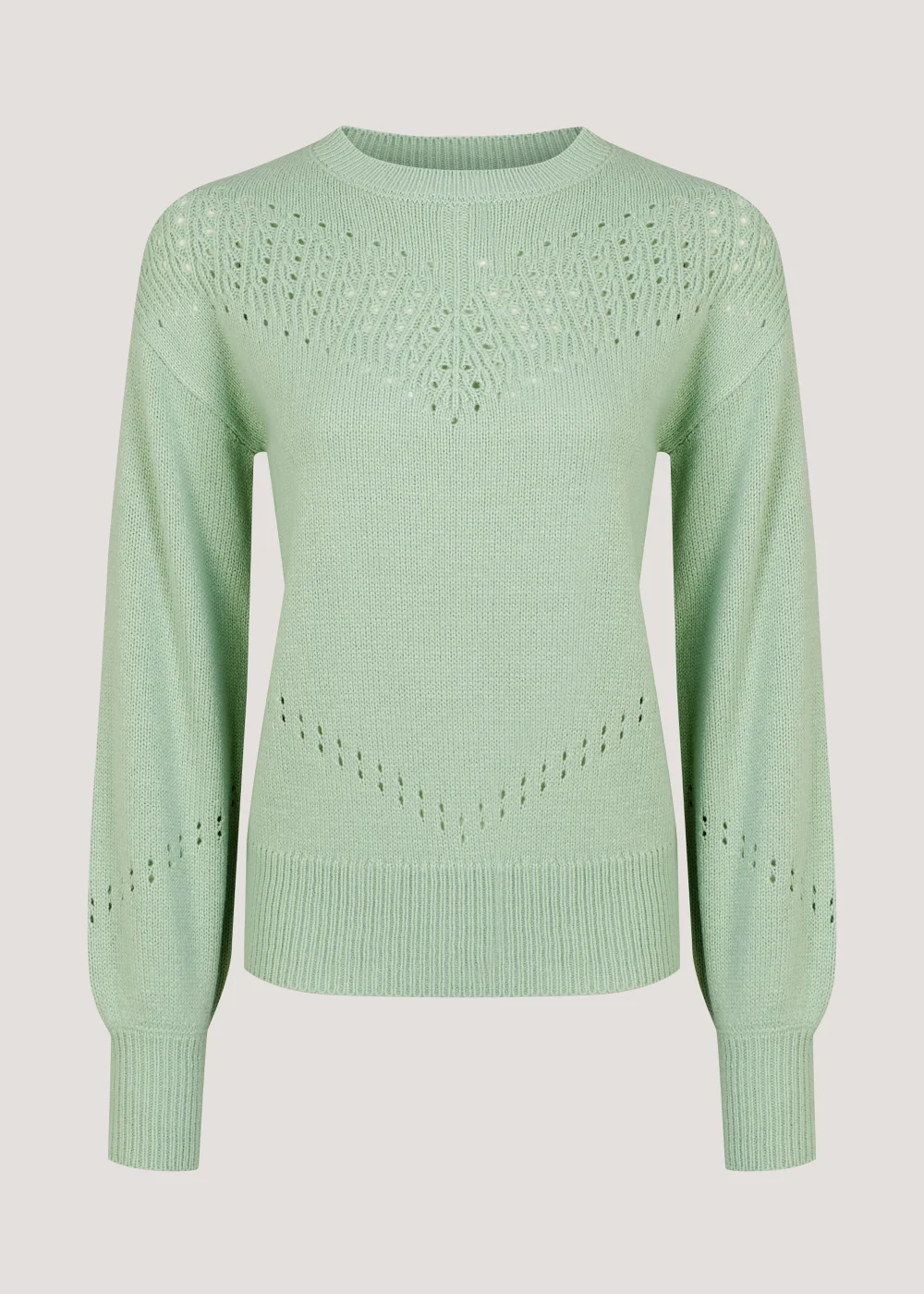 Green Pointelle Stitch Jumper - XS Image 5
