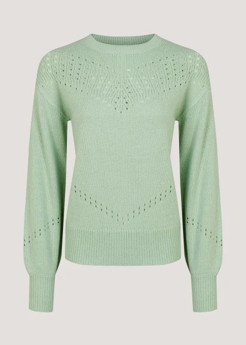 Green Pointelle Stitch Jumper - XS Image 5