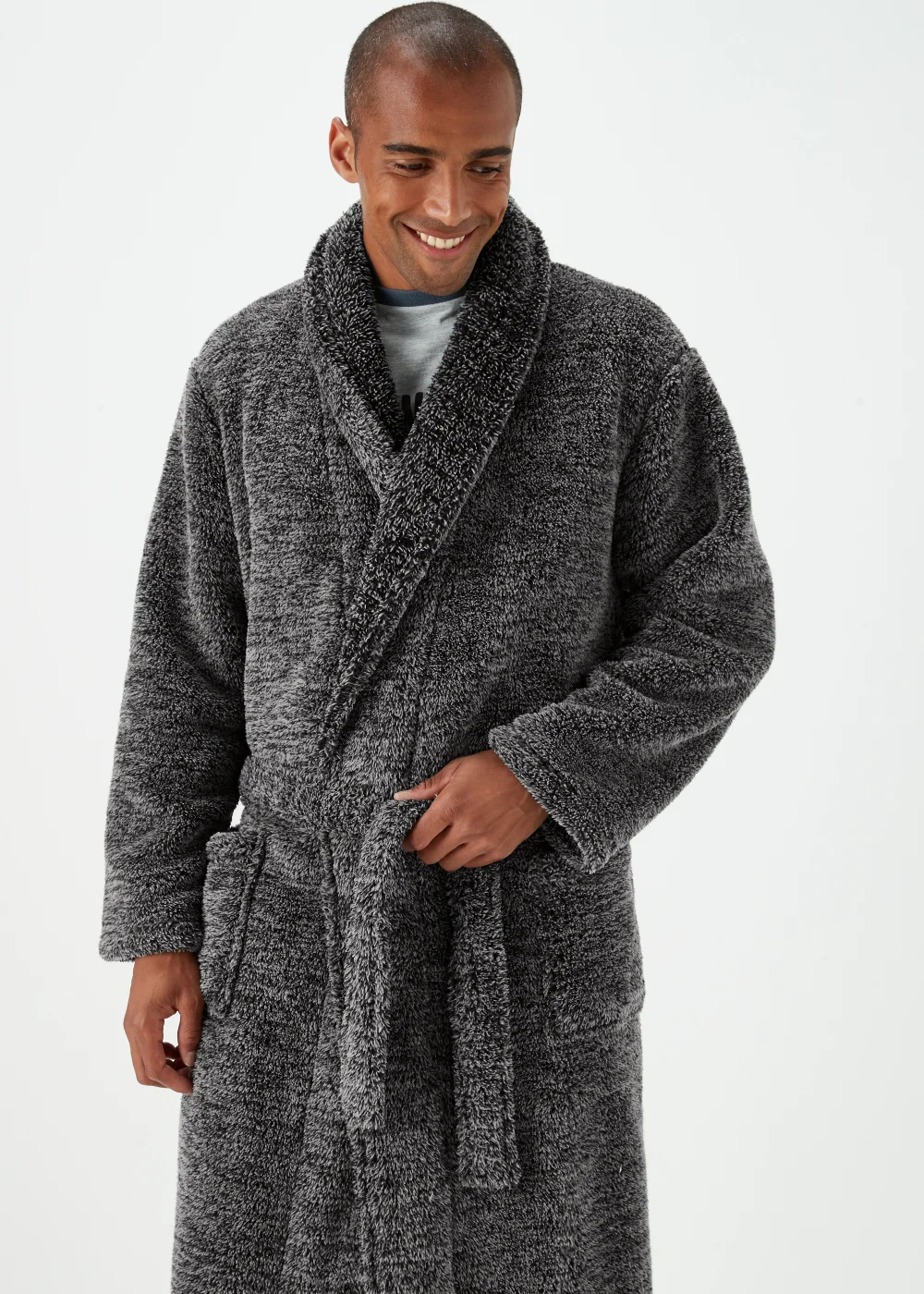 Grey Dressing Gown - Small Image 3