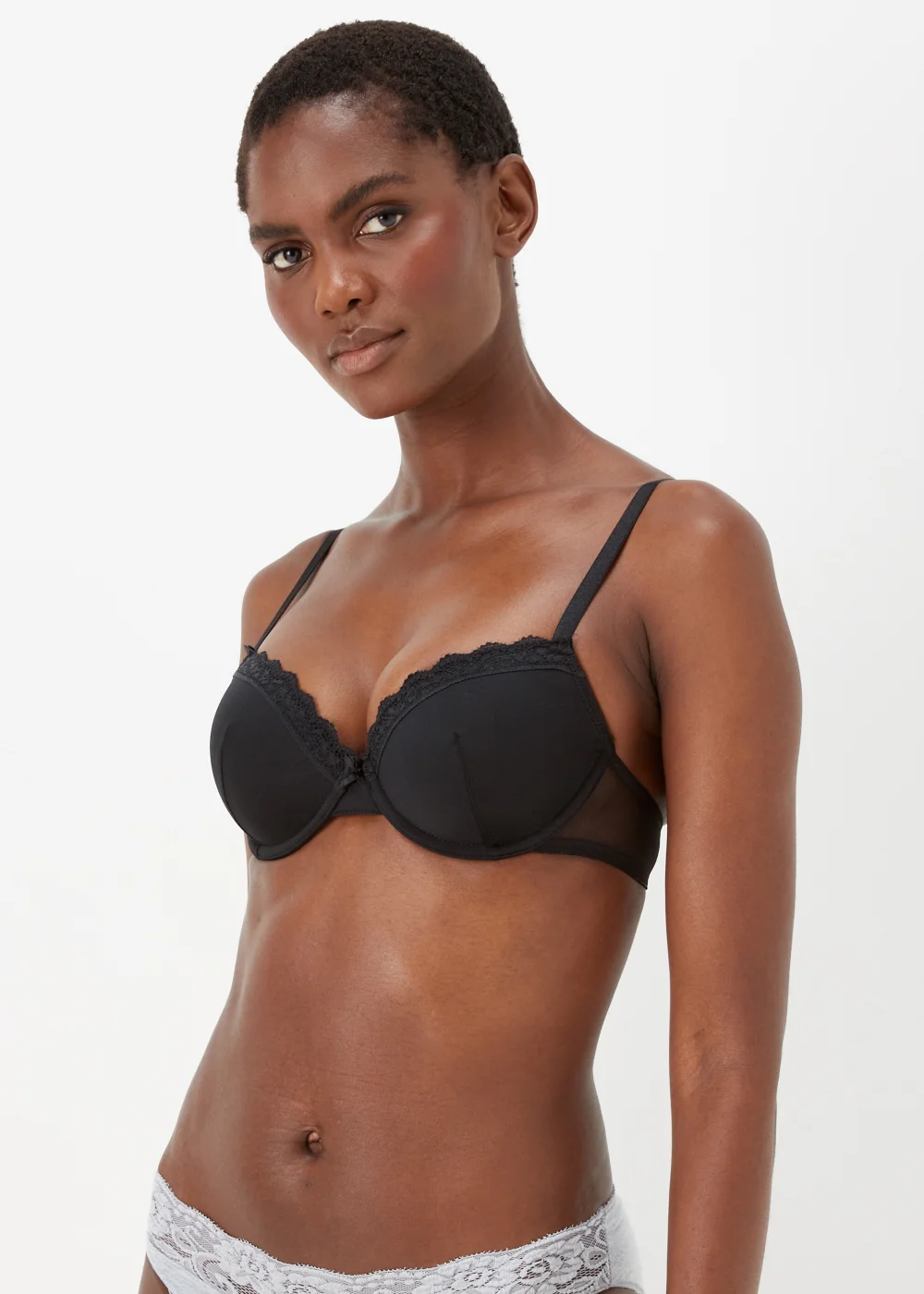 2 Pack Pink & Black T-Shirt Bra - 32A Image 2