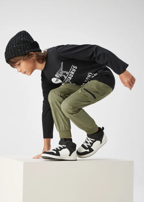 Boys Black Dinosaur Text Long Sleeve T-Shirt (4-13yrs) - 4 Yrs Image 4