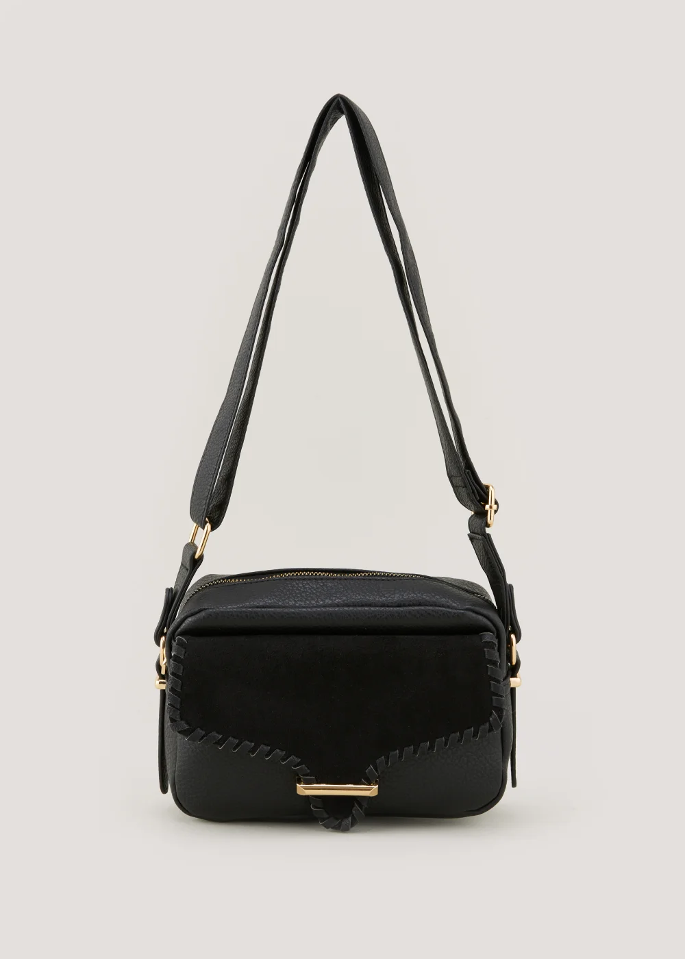 Black Whipstitch Camera Bag (14cm x 20cm x 6.5cm) - One Size Image 3