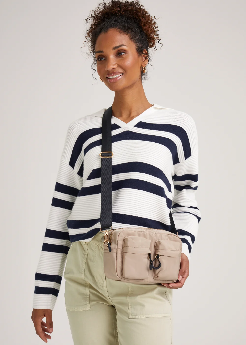 Taupe Nylon Modular Cross Body Bag - One Size Image 1