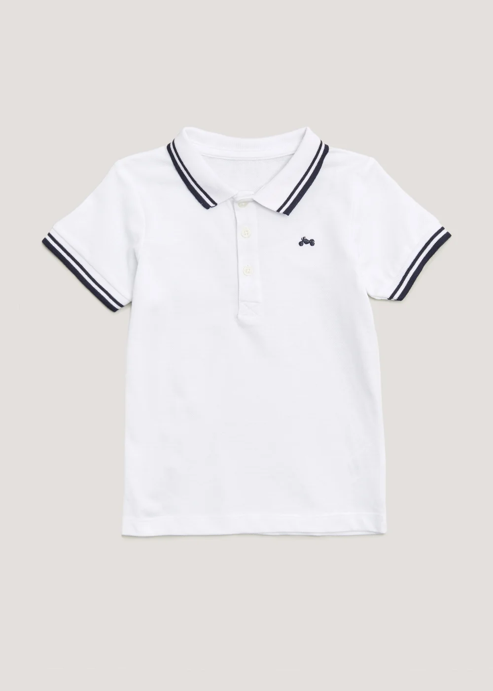 Boys White Pique Polo Shirt (9mths-6yrs) - Age 9 - 12 Months Image 1