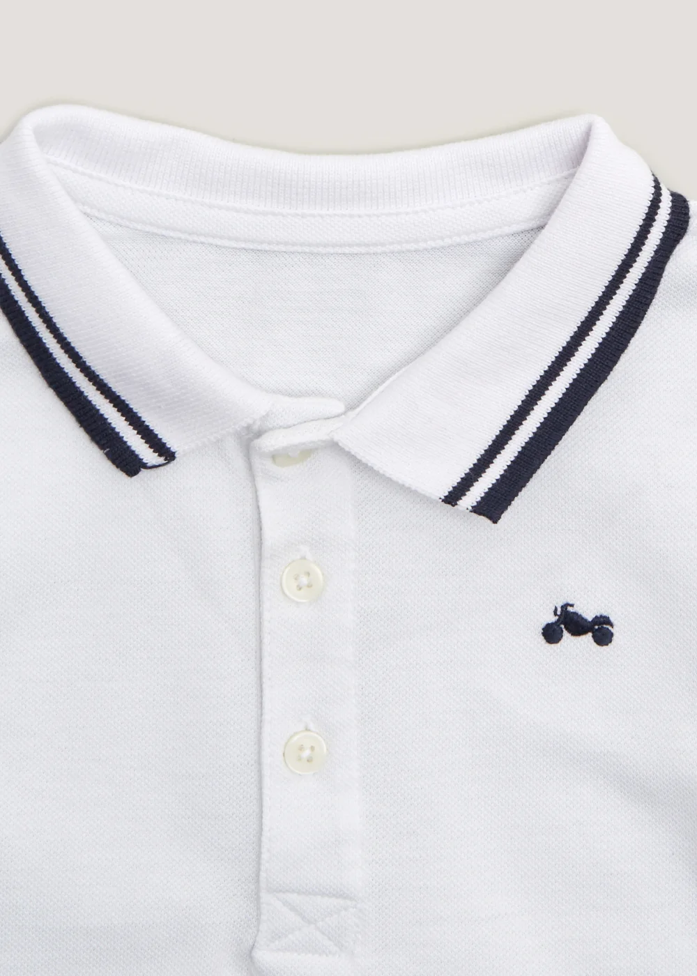 Boys White Pique Polo Shirt (9mths-6yrs) - Age 9 - 12 Months Image 2