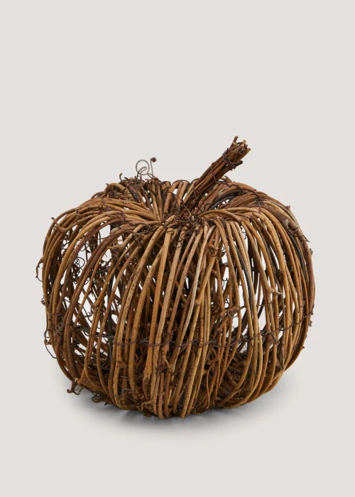 Pumpkin Wicker Ornament (26cm x 20cm) Image 1