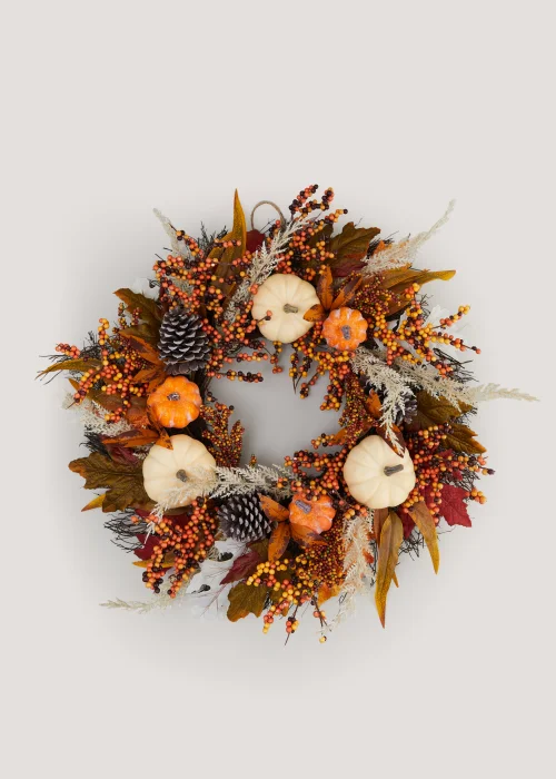 Orange Pumpkin Wreath Image 1