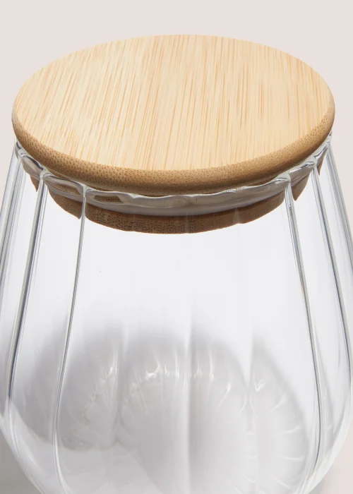 Small Curved Ribbed Glass Jar (10cm x 8cm) Image 2