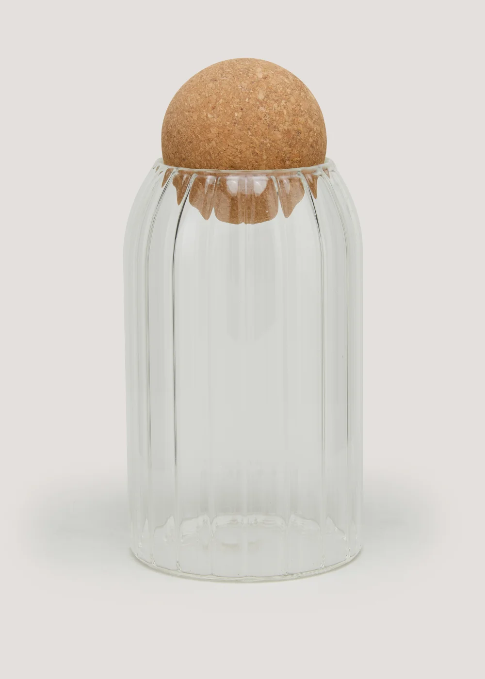 Medium Round Cork Ribbed Jar Image 1
