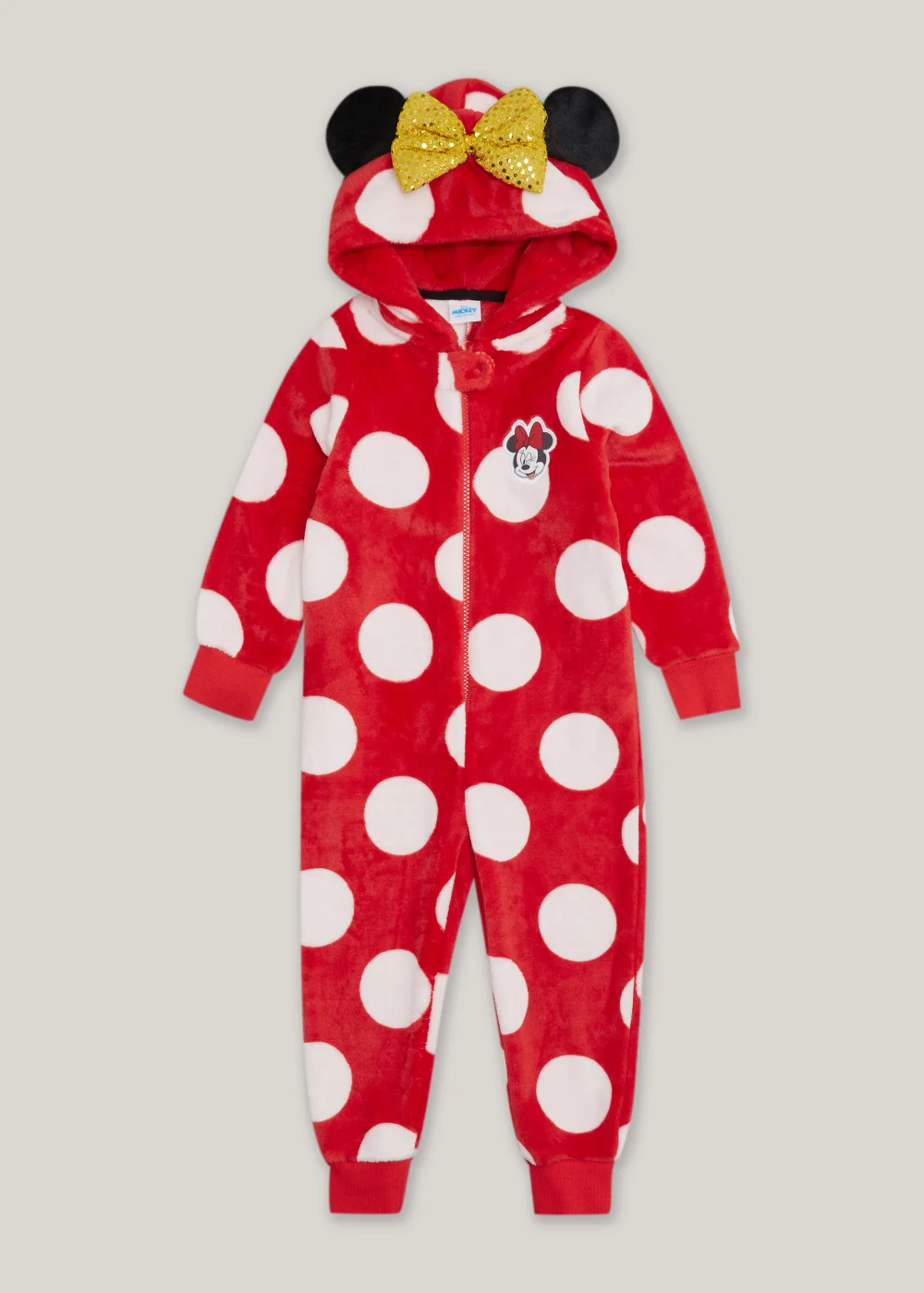 Kids Red Disney Minnie Mouse Spot Onesie (9mths-6yrs) - Age 18 - 23 Months Image 1